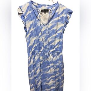 Blue and White Patterned Dress